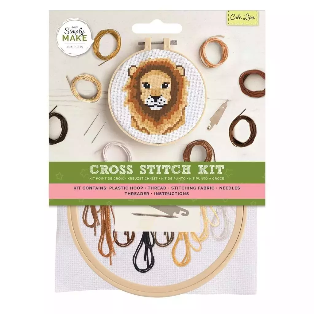 Zestaw do haftu krzyżykowego uroczy lew - Papiernicze i szkolne