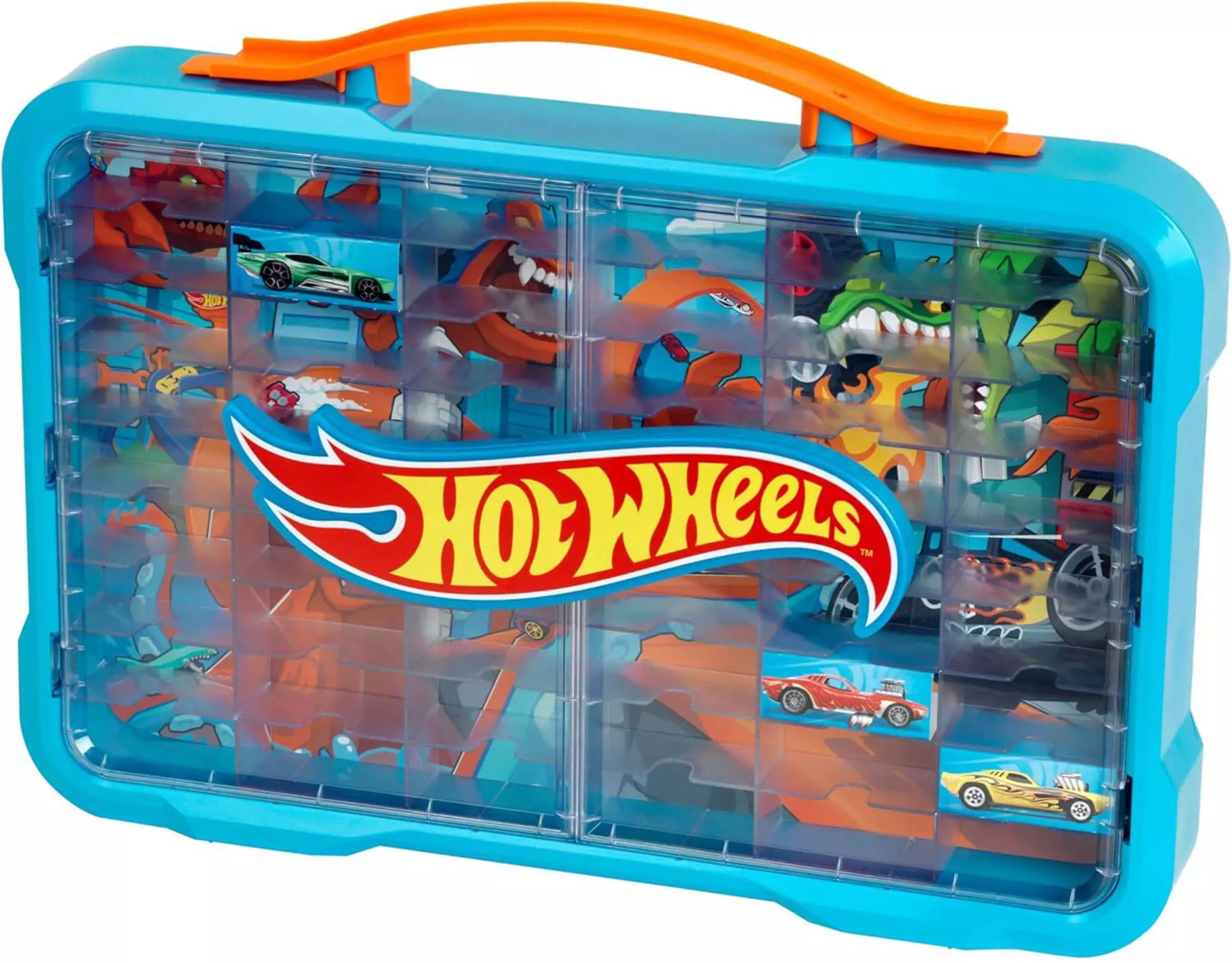 Hot Wheels. Walizka. Garaż na autka z podświetlanym logo - Zabawki