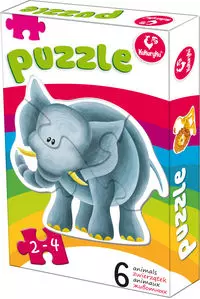 Pierwsze puzzle. Zwierzątka. Słoń. 6 elementów - Puzzle
