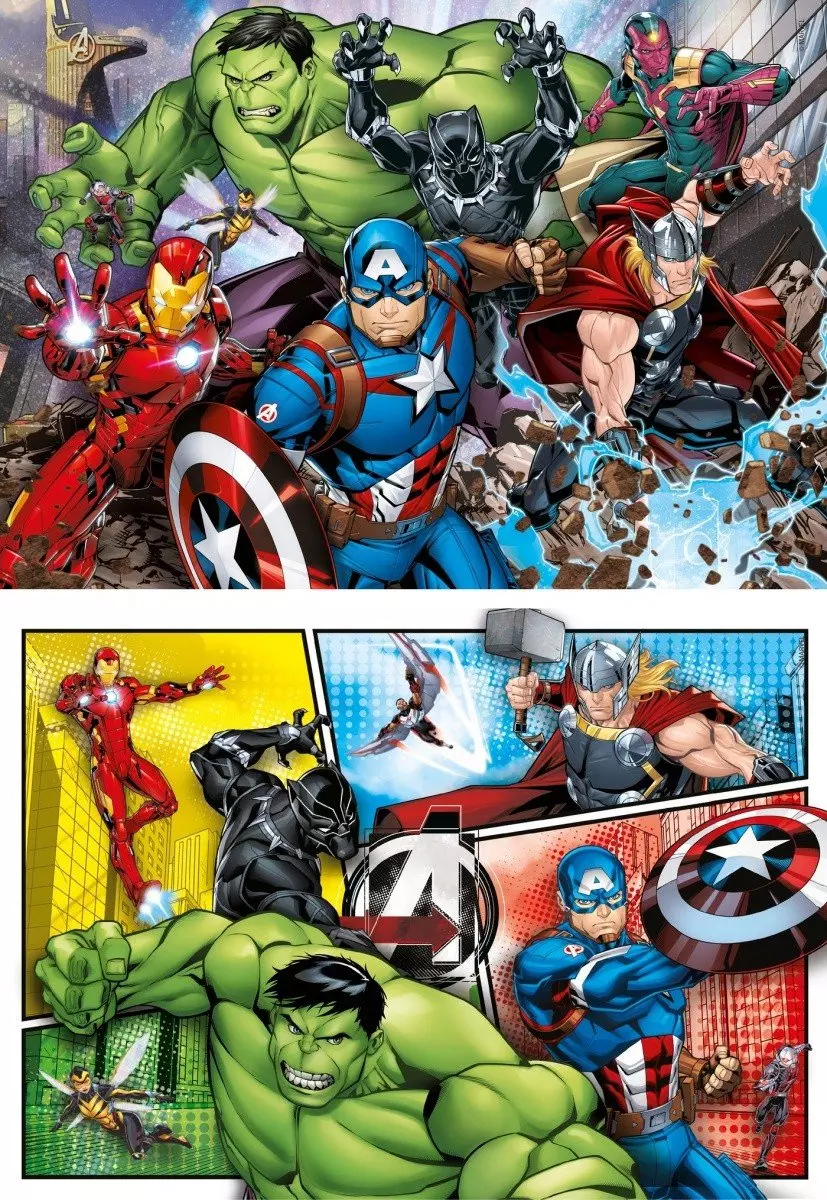 Puzzle 2x60 elementów. Supercolor. Avengers - Puzzle