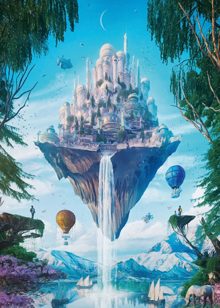 Puzzle 1000 elementów. Miasta przyszłości. Miasto na skale, Gal Barkan - Puzzle