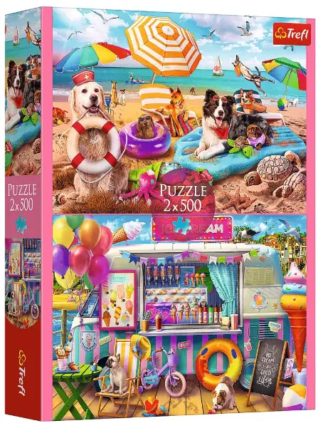 Puzzle 2x500 elementów. Wakacyjny czas - Puzzle