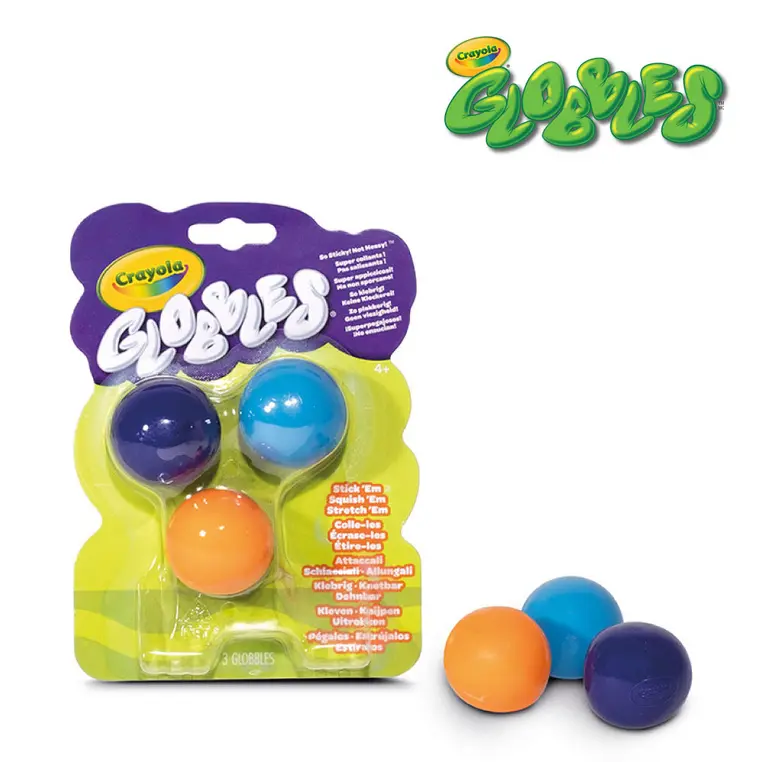 Crayola Kulki gniotki antystresowe do rzucania niebrudzące Globbles 3szt. 3+ (2 wzory) - Zabawki