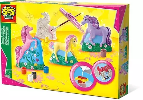 Odlewy gipsowe Koniki 3D z farbami - Gry