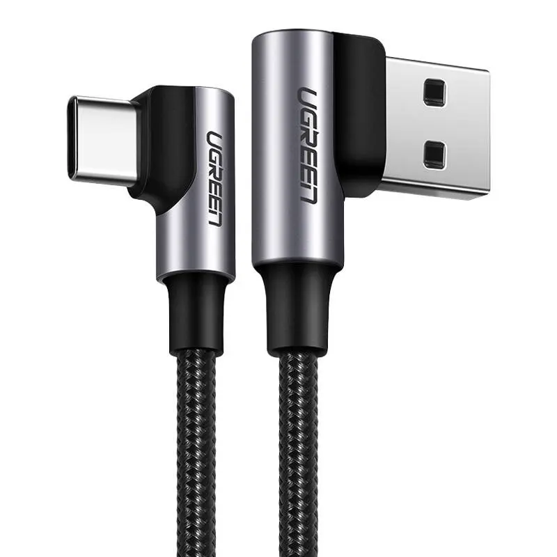 Kabel UGREEN US176 USB-A-USB-C 1m kątowy (czarny) - Elektronika i akcesoria