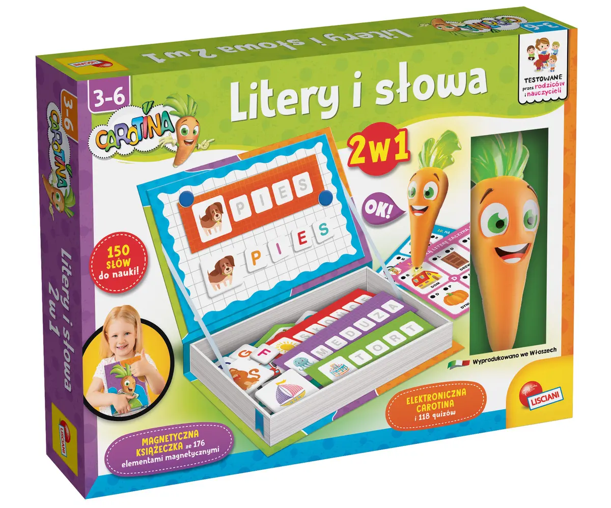 Lisciani Carotina. Litery i Słowa 2w1 - Książki