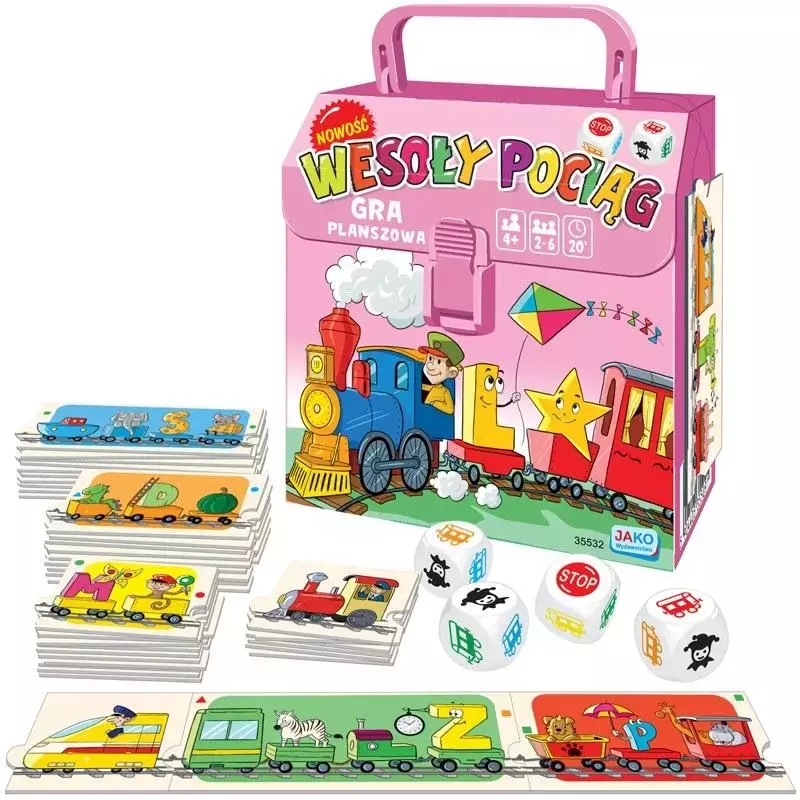 Wesoły pociąg. Gra planszowa (różowy) - Gry