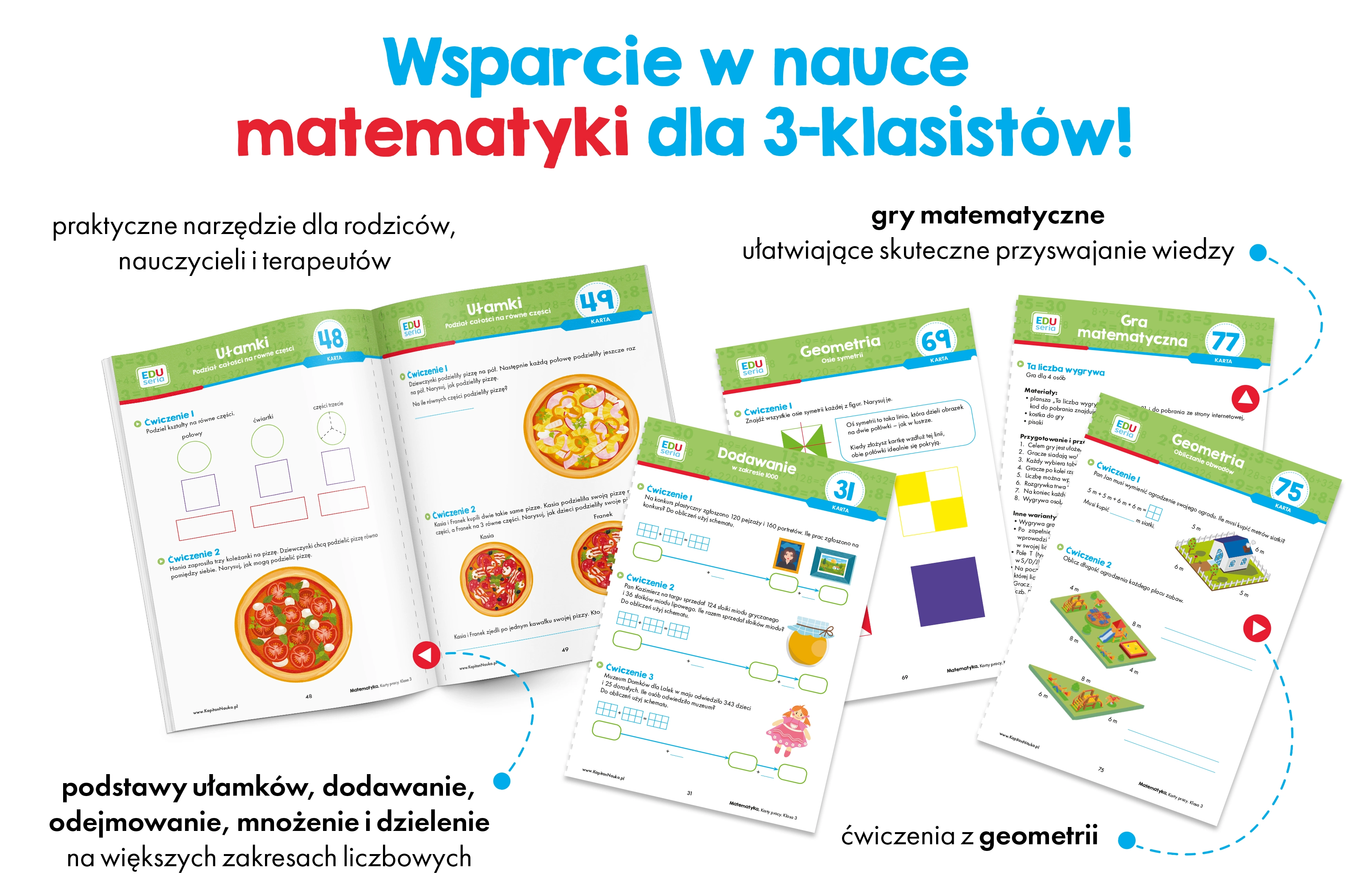 EDUseria Matematyka Karty pracy kl.3 Kapitan Nauka - Książki