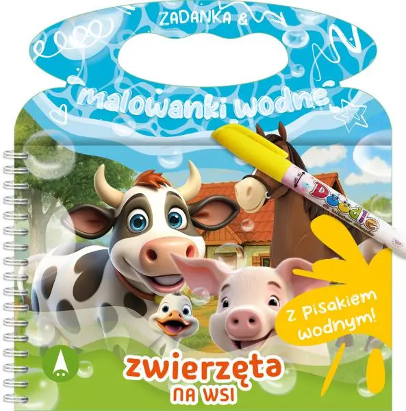 Zadanka & malowanki wodne. Zwierzęta na wsi - Książki