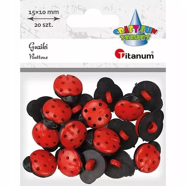 Guziki plastikowe biedronki 13x15mm 20szt - Książki