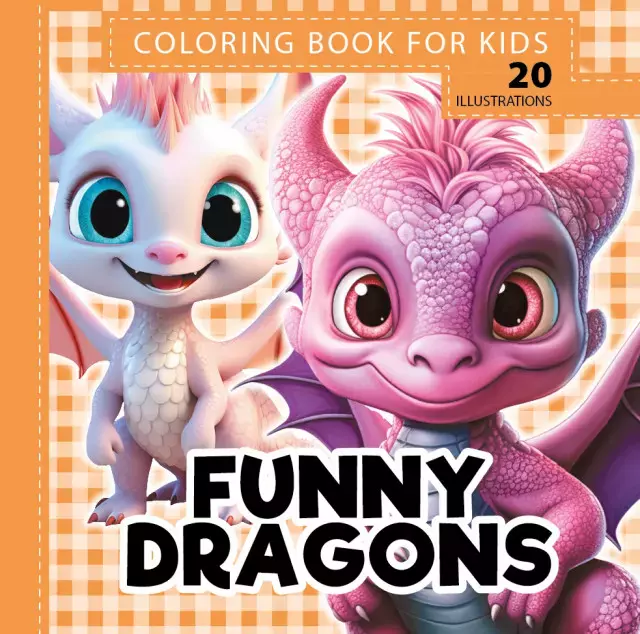 Kolorowanka usztywniana Funny dragons Śmieszne smoki pomarańcz - Zabawki