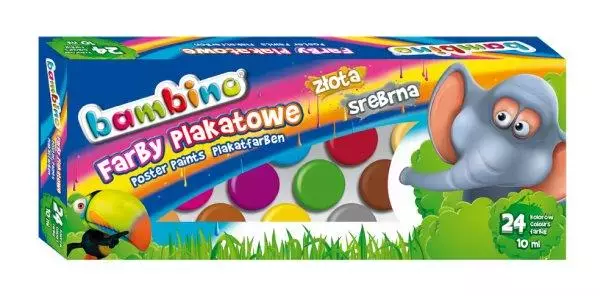 Farby plakatowe, 24 kolory - Papiernicze i szkolne