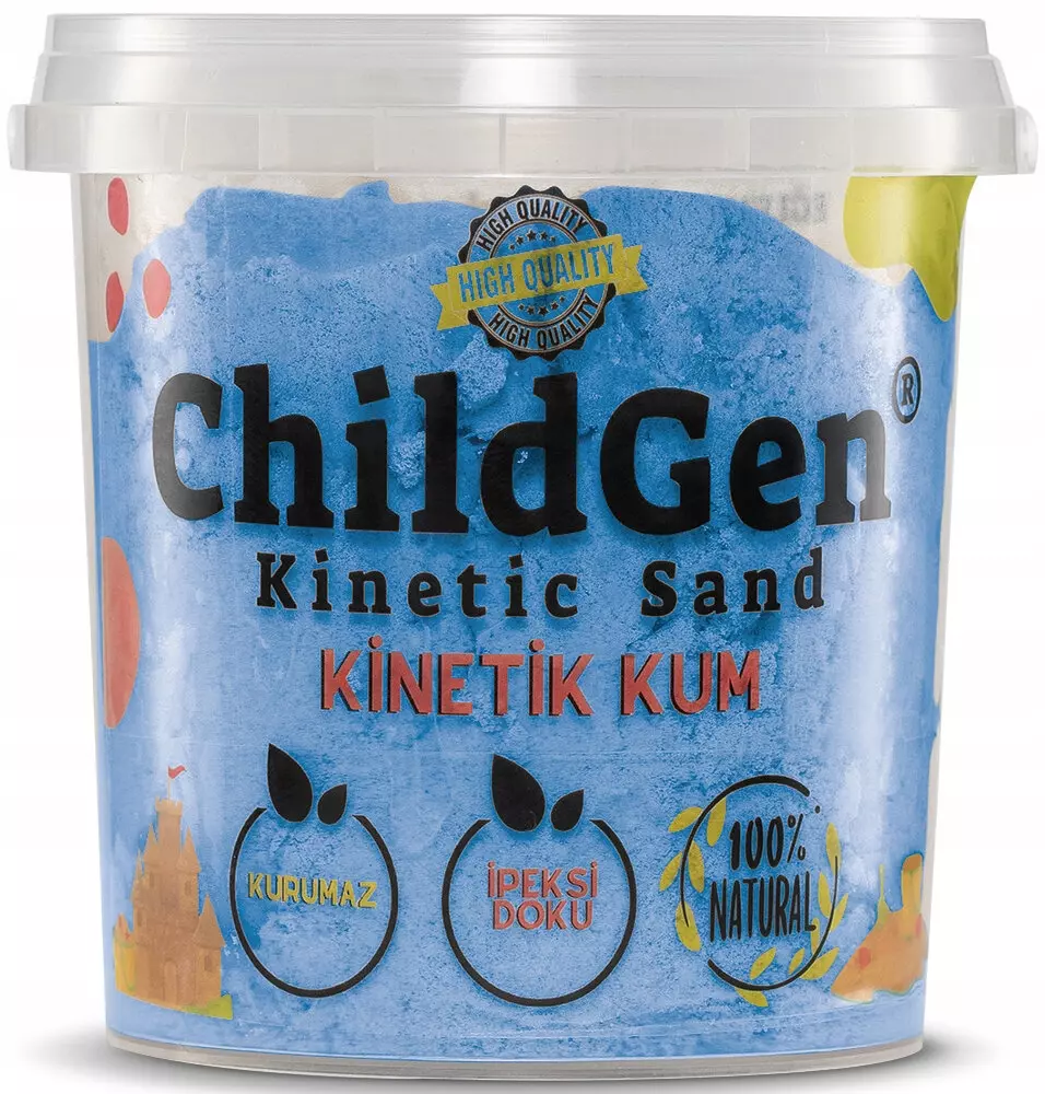 ChildGen: Piasek kinetyczny, 100% naturalny, 500g, kolor NIEBIESKI - Zabawki