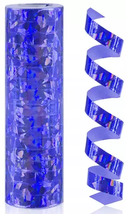 Serpentyna holograficzna granatowa - 4 m/1 szt. - Impreza