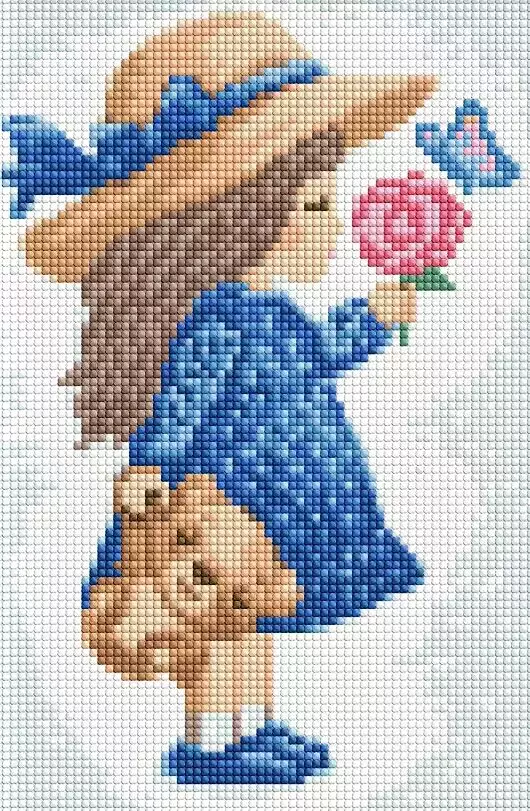 Zestaw do mozaiki diamentowej bez ramy. Mała dziewczynka, 20x30 cm - Papiernicze i szkolne
