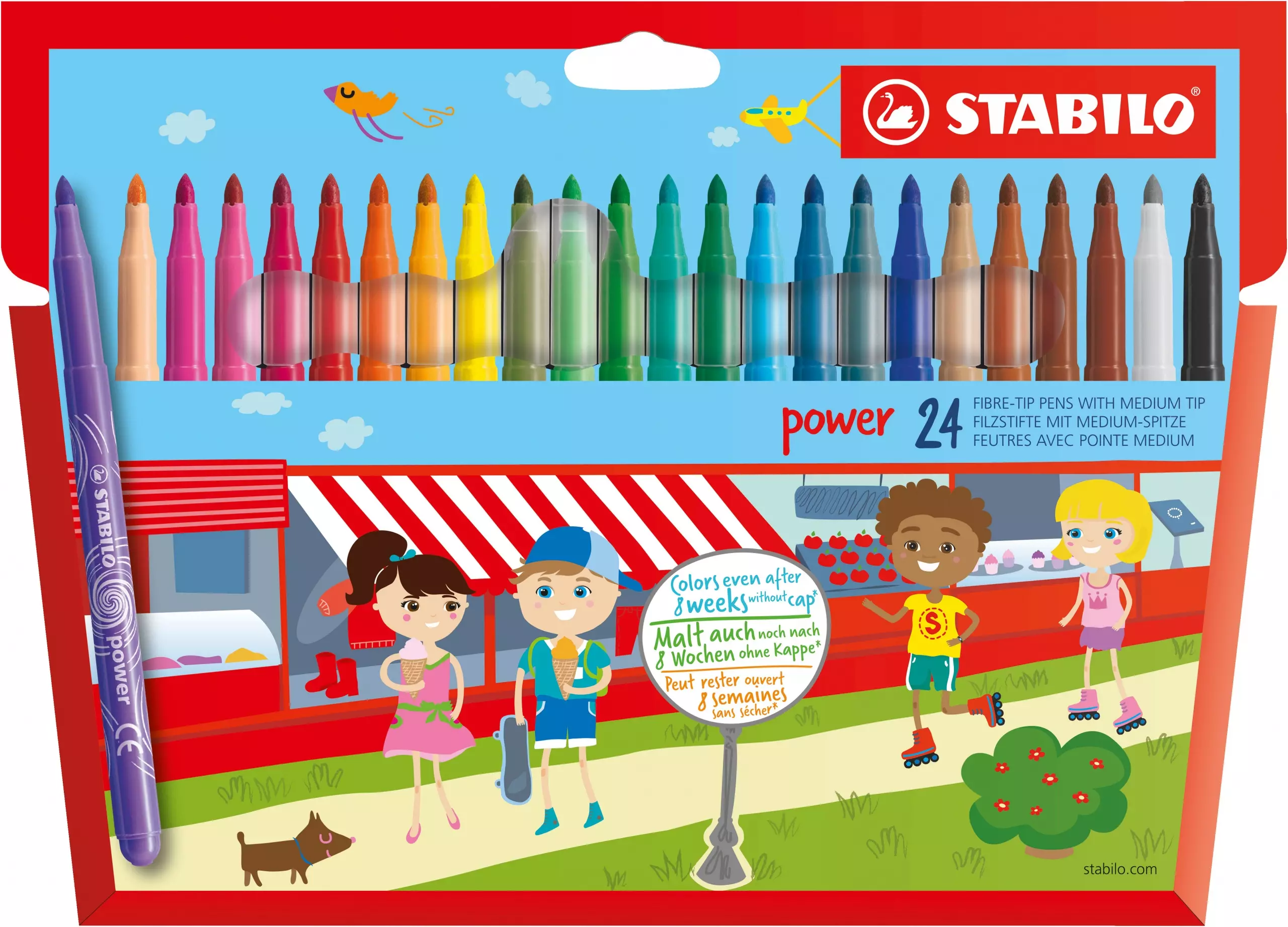 Flamastry Power (24 kolory) - Papiernicze i szkolne