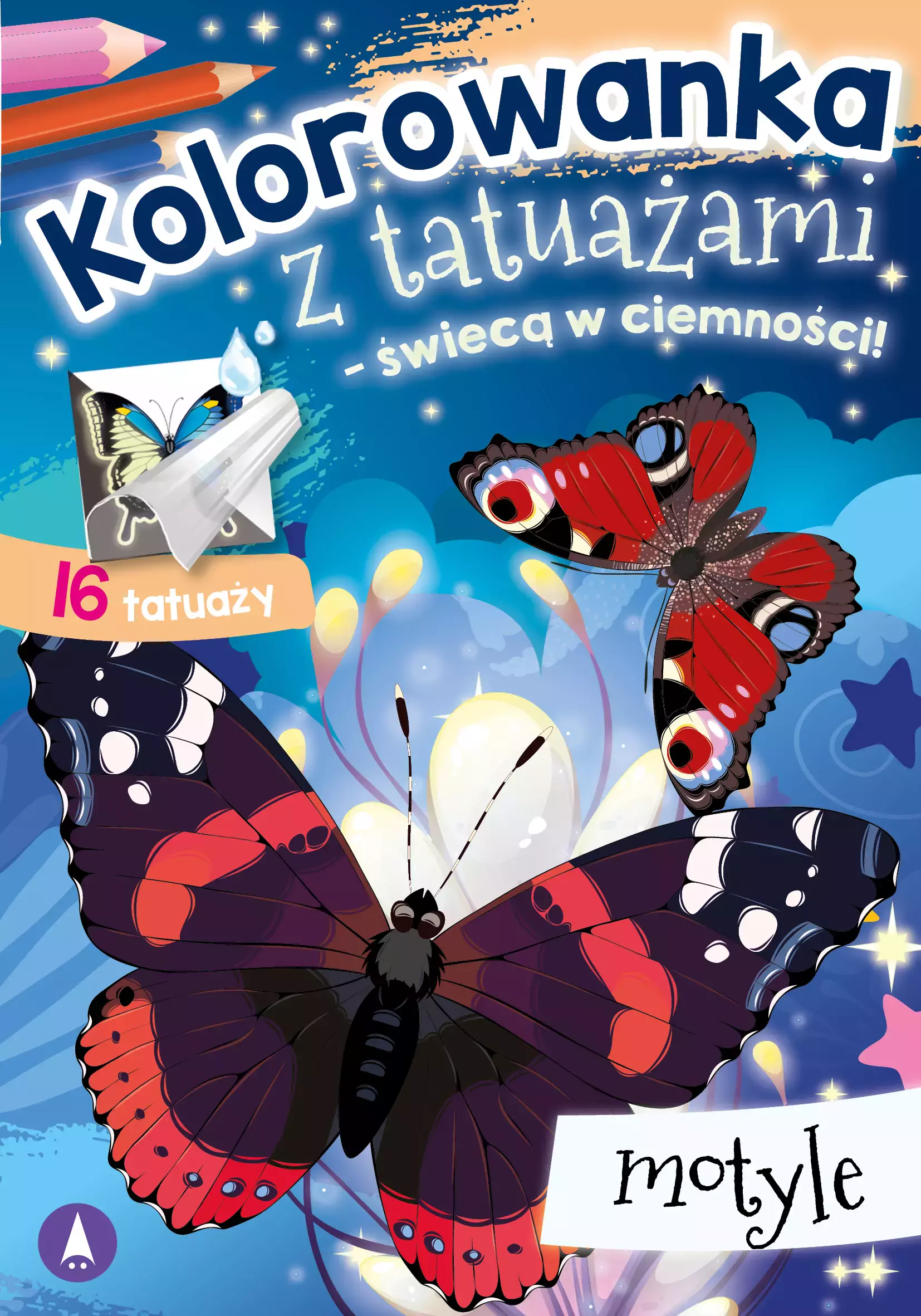 Kolorowanka z tatuażami - świecą w ciemności! Motyle - Papiernicze i szkolne