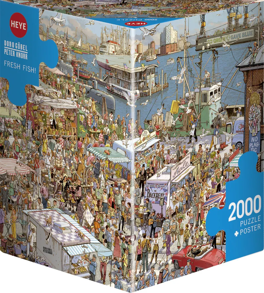 Puzzle 2000 elementów. Targ rybny, Göbel & Knorr - Puzzle