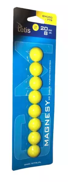 Magnesy do tablic żółte gład.20mm/8 TETIS - Papiernicze i szkolne