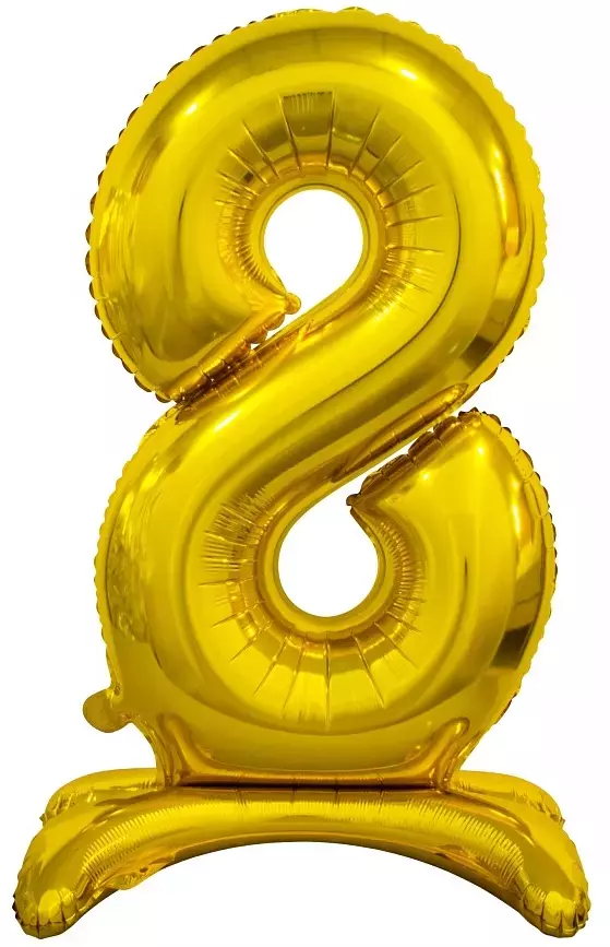 Balon foliowy stojący. Cyfra 8 (74 cm), złota - Papiernicze i szkolne
