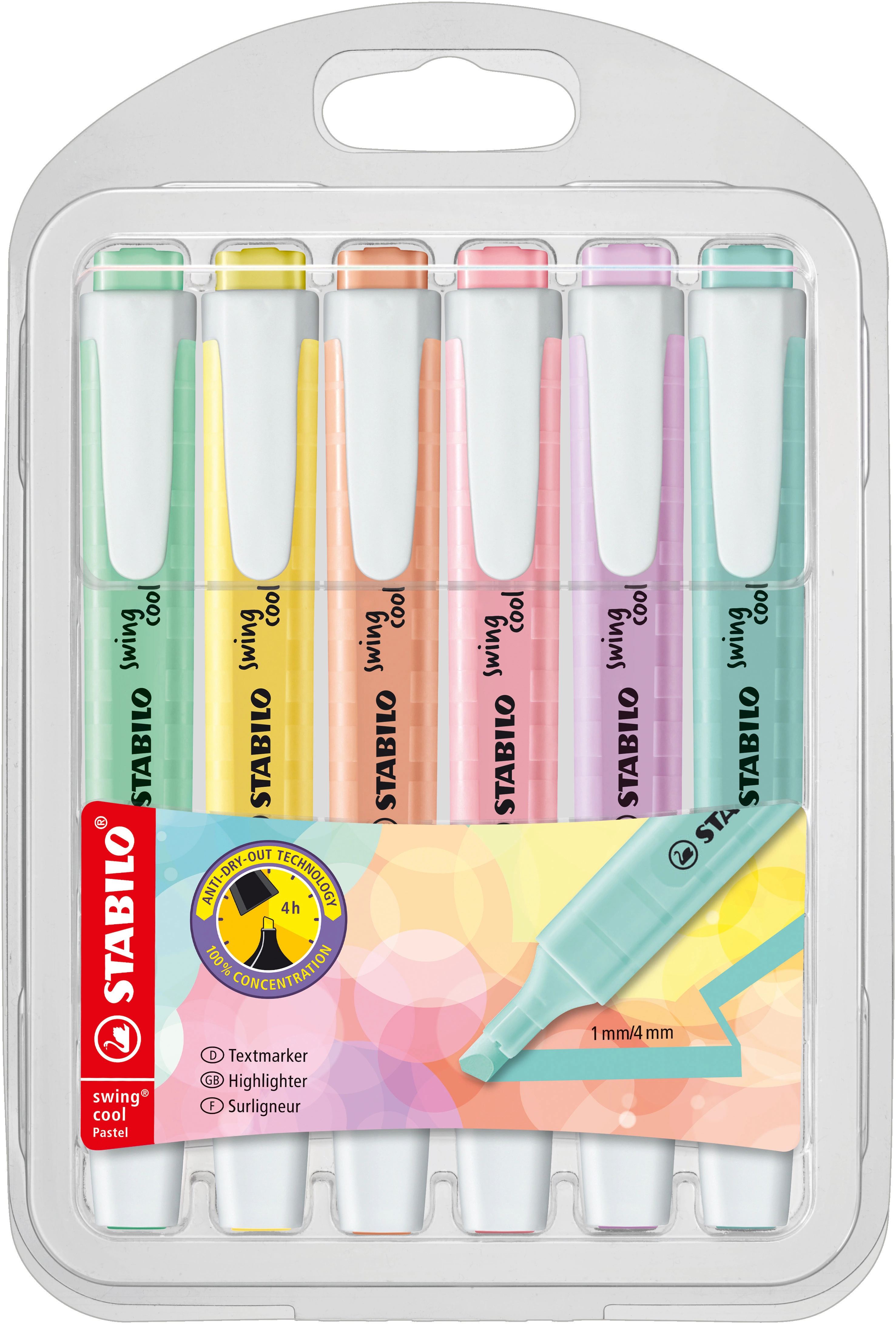 Zakreślacze swing cool pastel (6 sztuk) - Papiernicze i szkolne