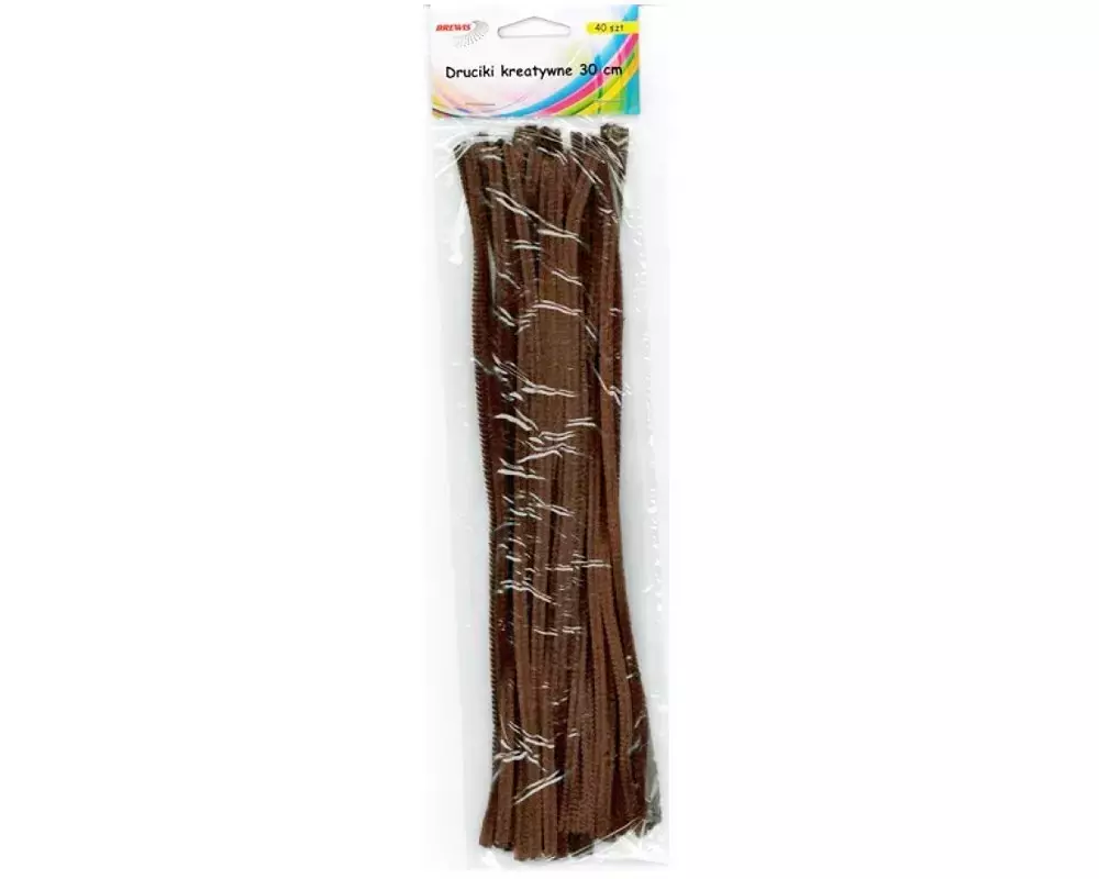 Druciki kreatywne 30 cm, brązowe - Papiernicze i szkolne