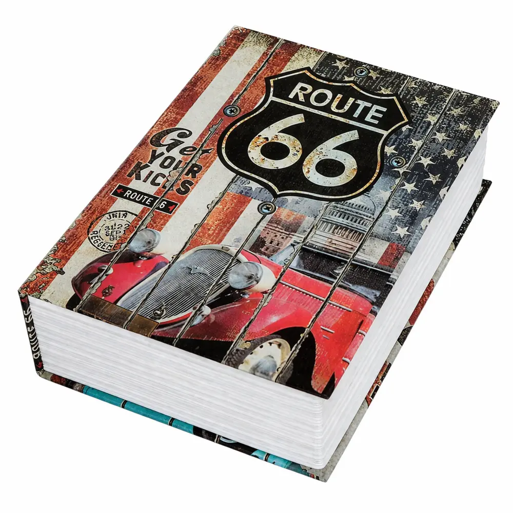 Książka Sejf Na Klucz Mała Kasetka Skrytka Na Pieniądze Route 66 - Papiernicze i szkolne