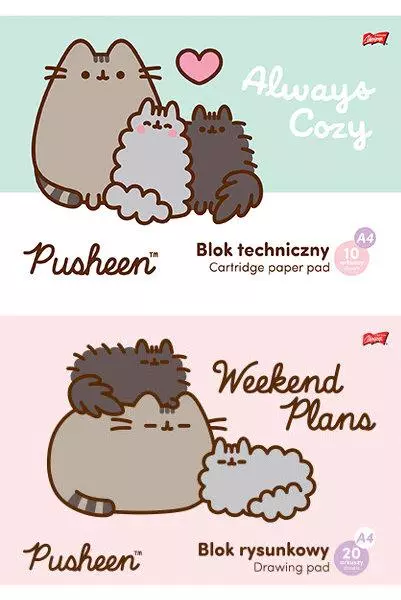 Blok rysunkowy A4 20k PUSHEEN p10 mix cena za 1 sztukę - Papiernicze i szkolne