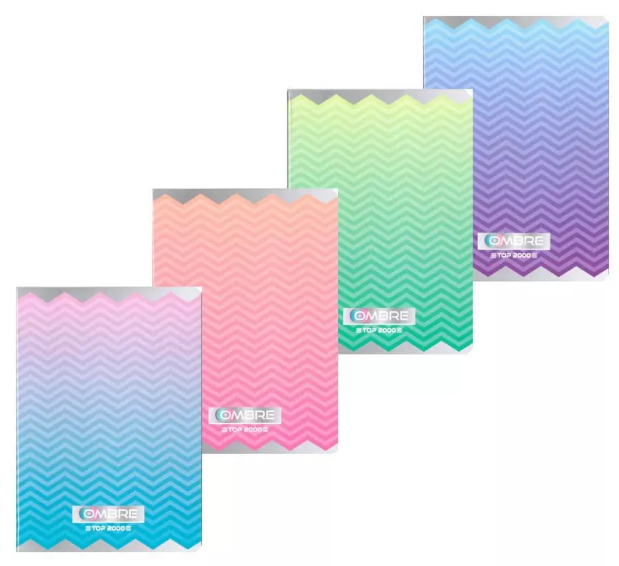 Zeszyt A4 60 kartek w linie, Ombre Powder, mix wzorów - Papiernicze i szkolne