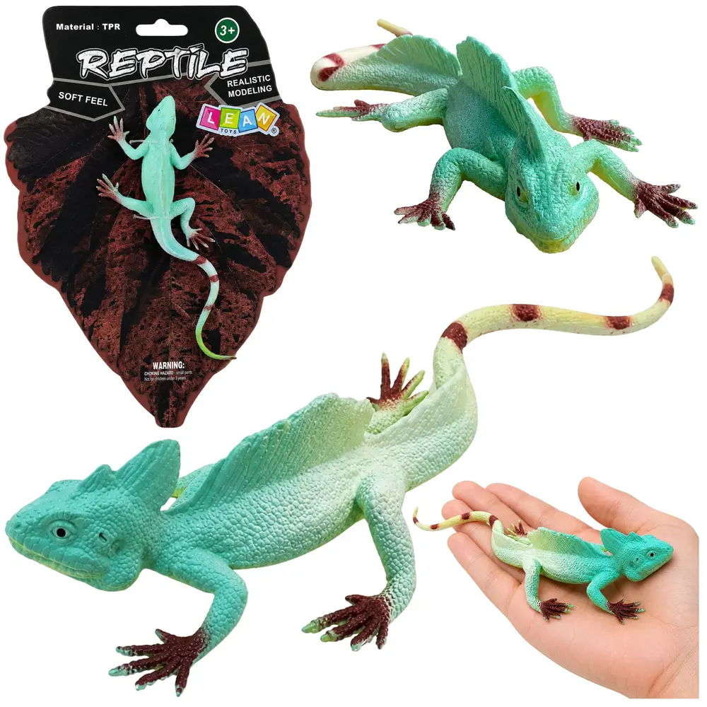 Jaszczurka Agama Żaglowa Gumowa Figurka Rozciągliwa Realistyczna 16 cm - Zabawki