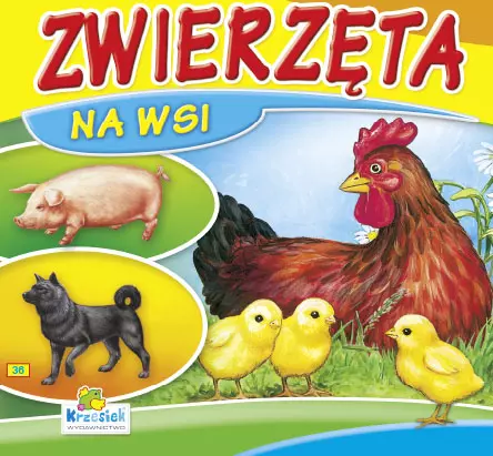 Sztywne strony kwadrat. Zwierzęta na wsi 36 - Książki
