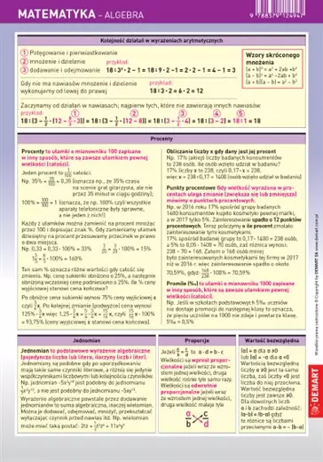 Karta edukacyjna. Matematyka - algebra - Książki