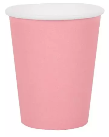 Kubki papierowe 250 ml, jasnoróżowy Monocolor (8 sztuk) - Papiernicze i szkolne