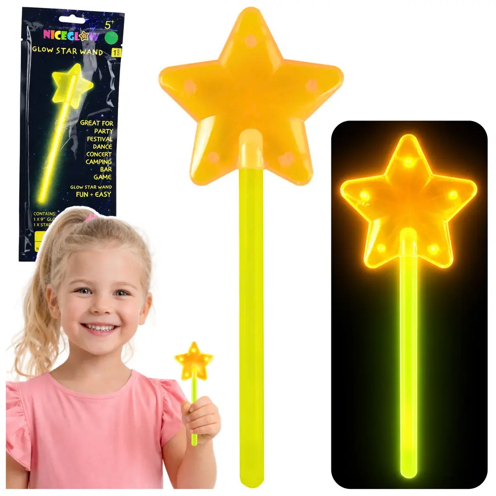 Różdżka Fluorescencyjna Gwiazda Świecąca W Ciemności Stick Neon 22cm - Impreza