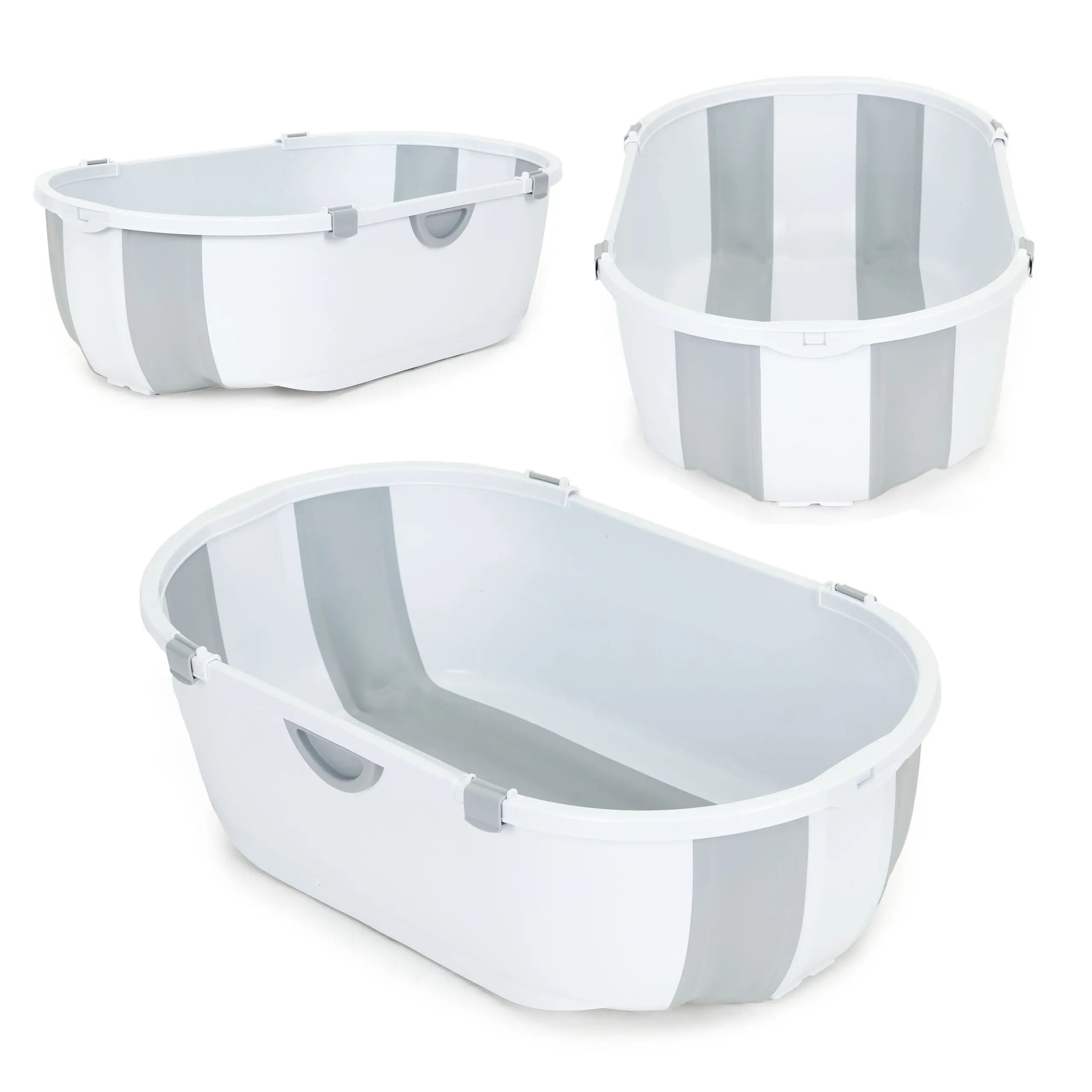 Wanienka dla dzieci wanna turystyczna składana odpływ szara ECOTOYS - Mama i dziecko
