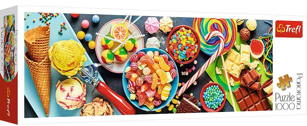 Puzzle 1000 elementów. Słodkie przysmaki, panorama - Puzzle