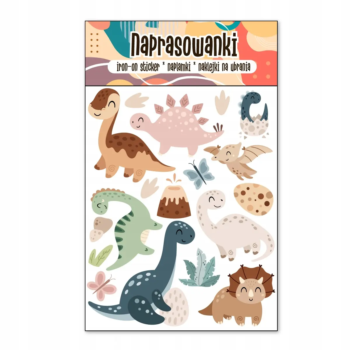 Naprasowanki, Naplamki, Termo Naklejki na Ubrania DTF - Dinozaury 2 - Zabawki