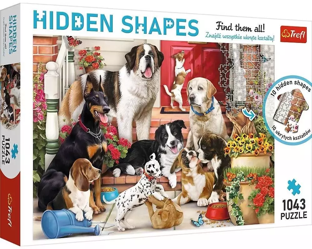 Puzzle 1043 elementy. Hidden Shapes. Psia zabawa - Puzzle