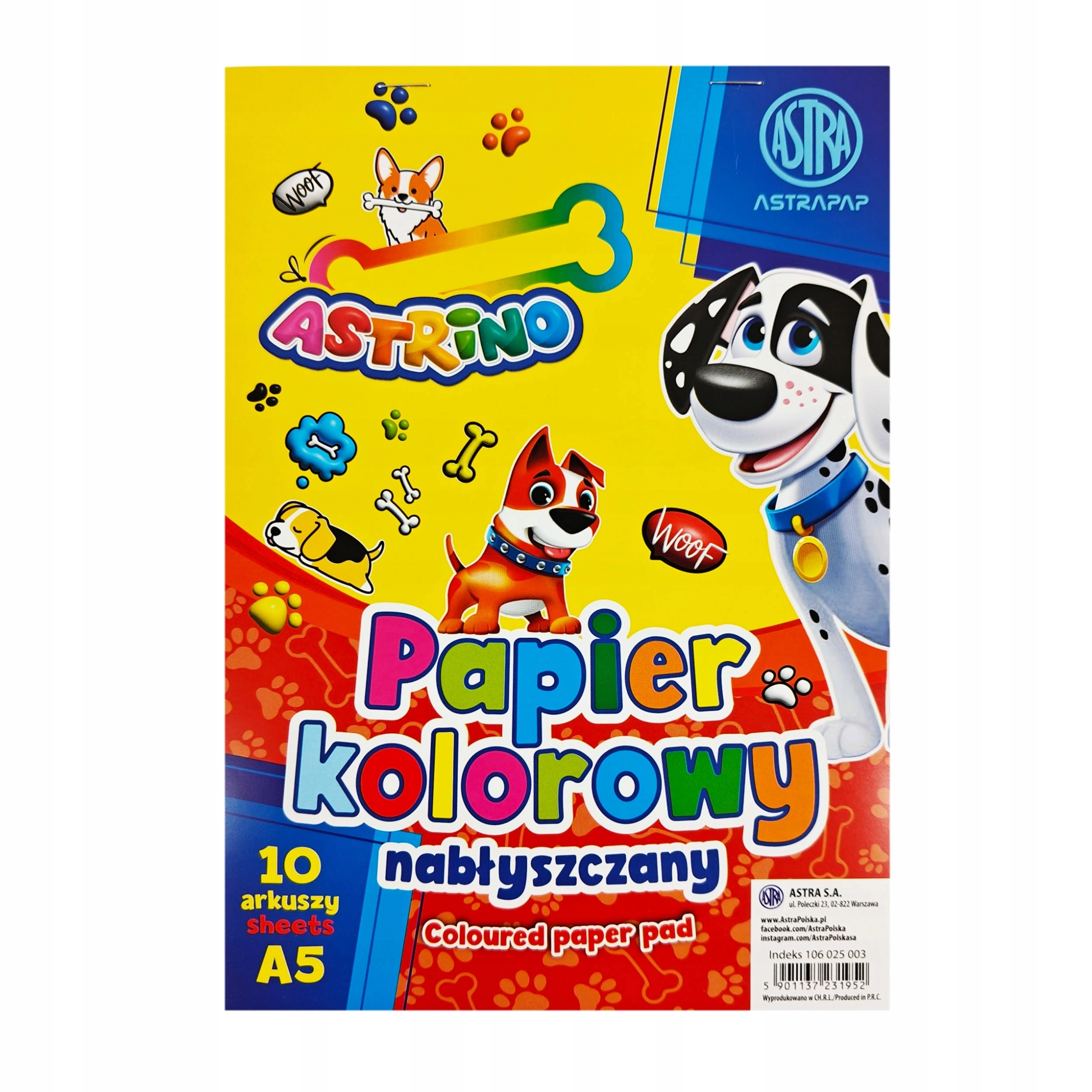 Papier kolorowy A5 Astra 10 arkuszy - Papiernicze i szkolne