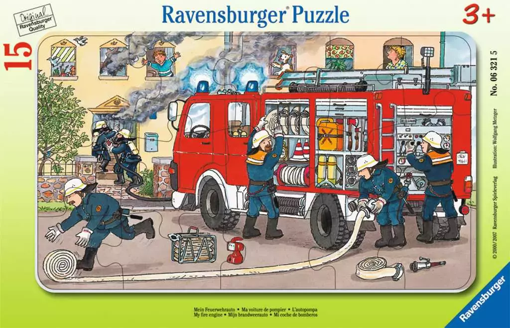 Puzzle ramkowe 15 elementów. Straż pożarna - Puzzle