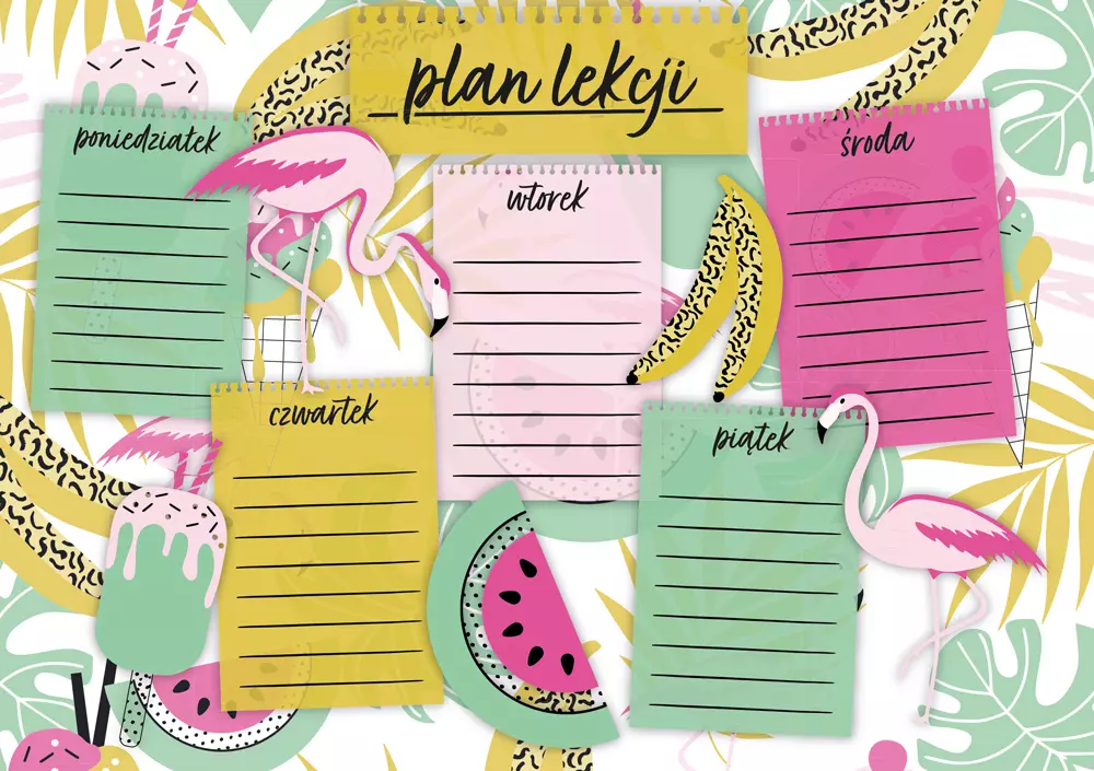Plan lekcji A5 Lato - Papiernicze i szkolne