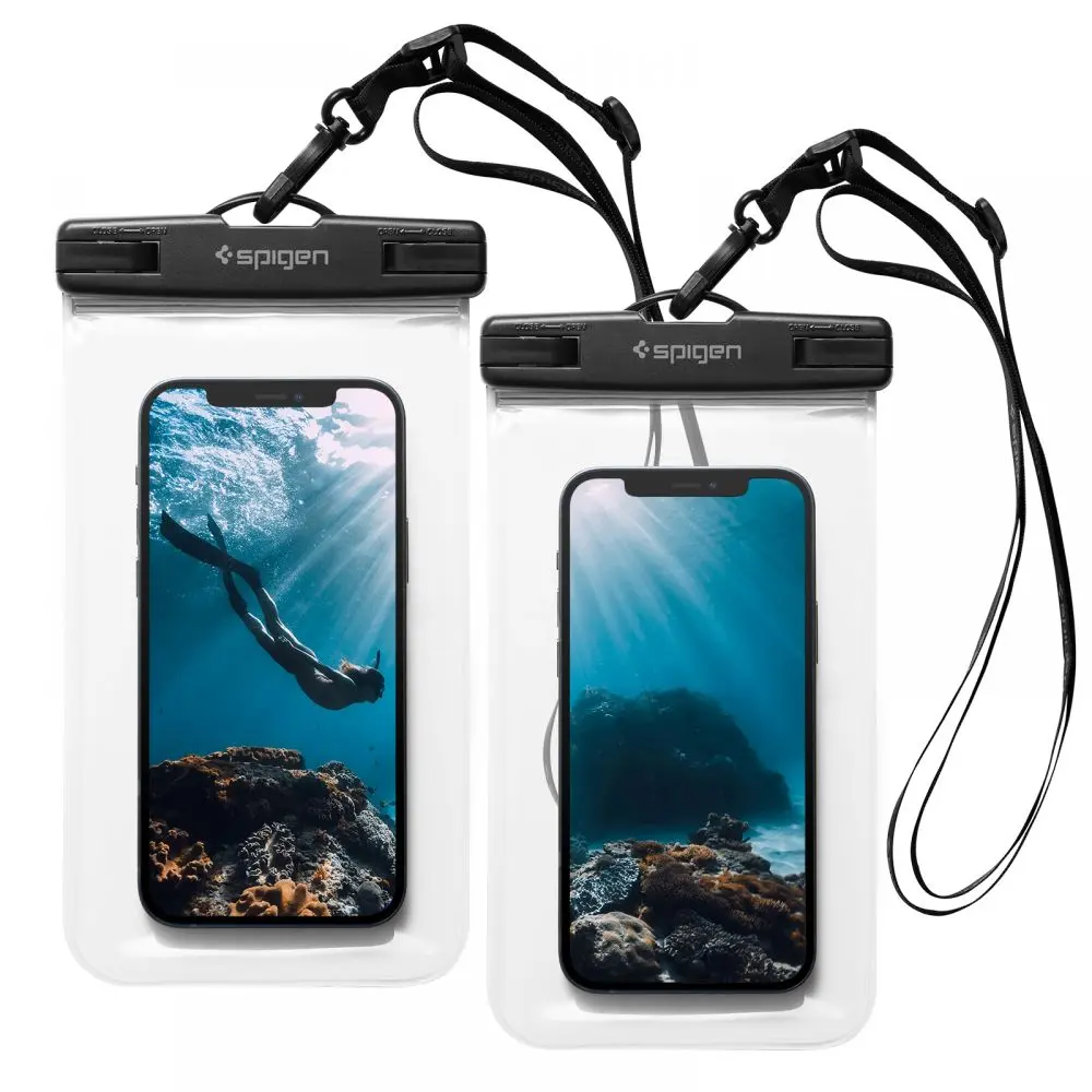 Spigen A601 Universal Waterproof Case 2-Pack Crystal Clear - Elektronika i akcesoria