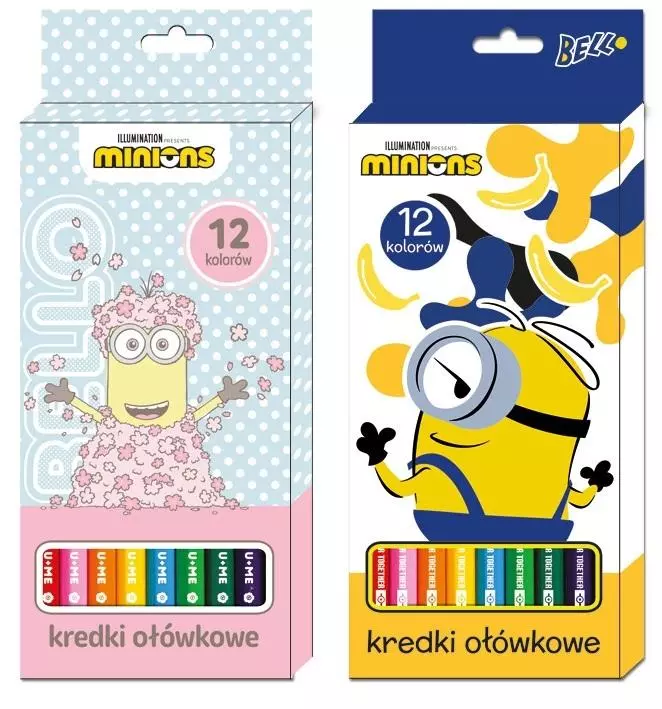 Kredki ołówkowe 12 kolorów Minionki - Papiernicze i szkolne