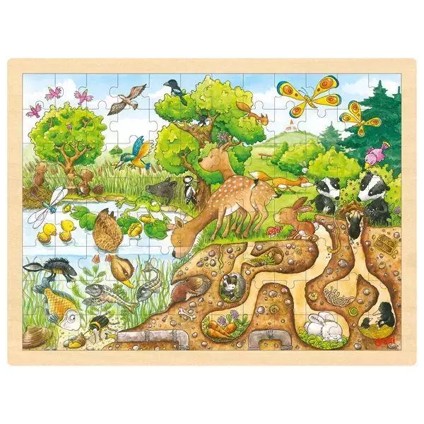 Drewniane puzzle 96 elementów. Natura - Puzzle