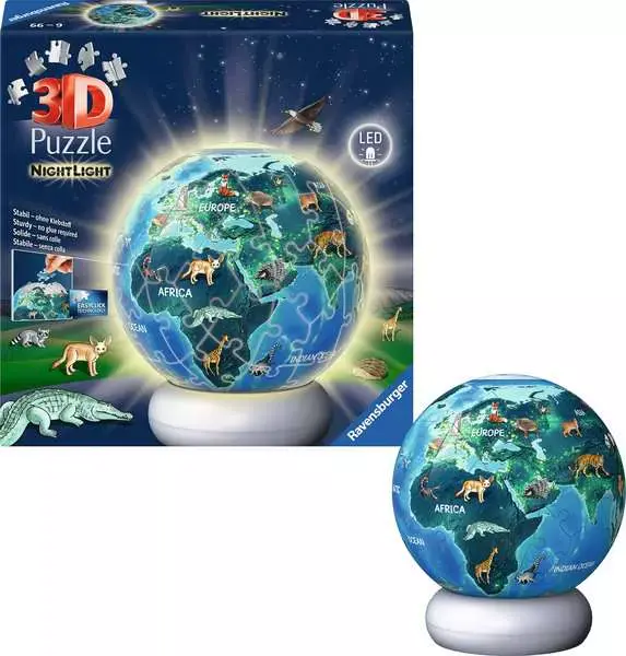 Puzzle 3D 72 elementy. NightLight. Ziemia nocą - Puzzle