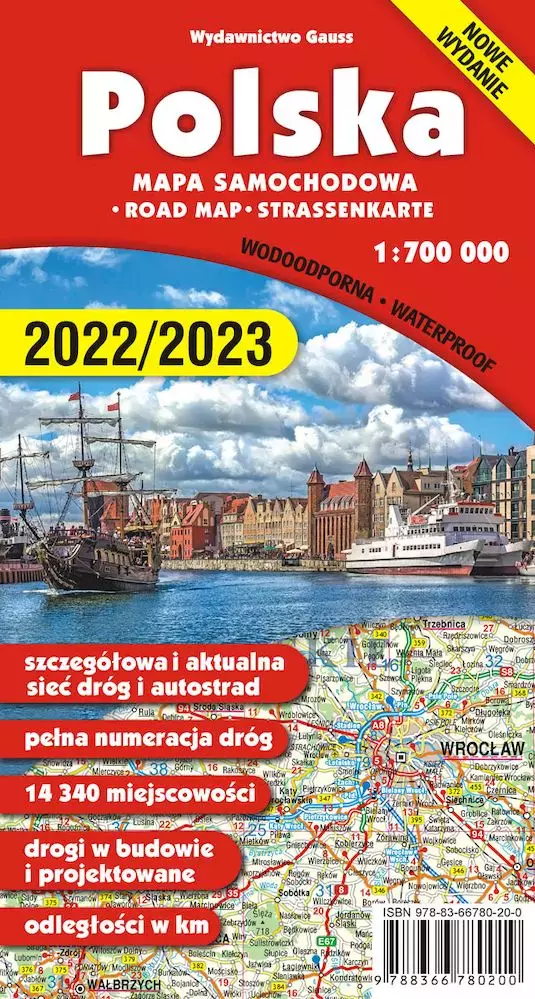 Polska. Mapa 1:700 000 wydanie foliowane - Książki