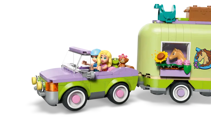 LEGO Friends Przyczepa z koniem i źrebaczkiem 42695 - Zabawki