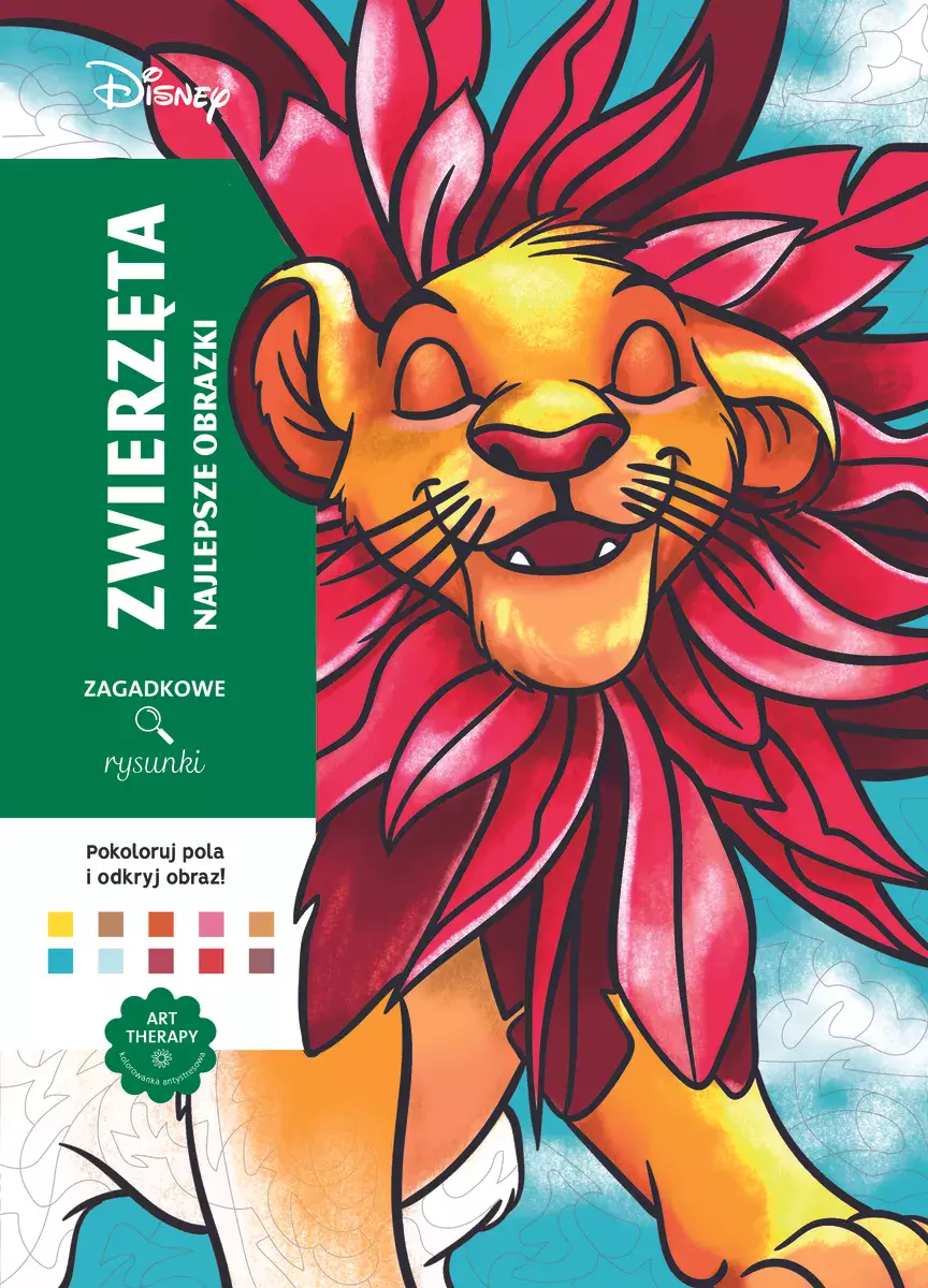 Art therapy. Kolorowanka antystresowa. Disney. Zwierzęta. Najlepsze obrazki. Zagadkowe rysunki - Książki