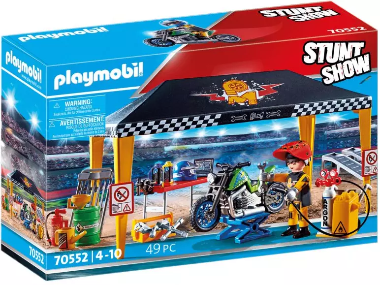 PLAYMOBIL ® Stuntshow 70552. Pokaz kaskaderski. Namiot serwisowy - Zabawki