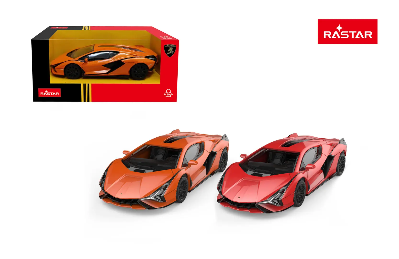 Autko Metalowe 1:43 Lamborghini Sian Pomarańczowe RASTAR - Zabawki